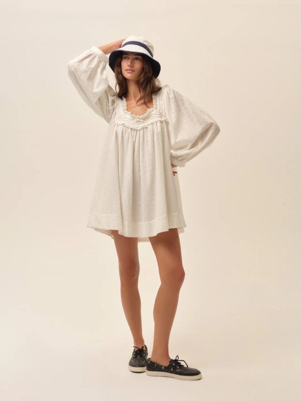 For Love and Lemons Susie Eyelet Babydoll Mini Dress XS